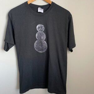 Hanes Women's Black Angry Snowman Print Tee Size Medium